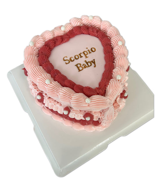 Pink Red Heart Cake